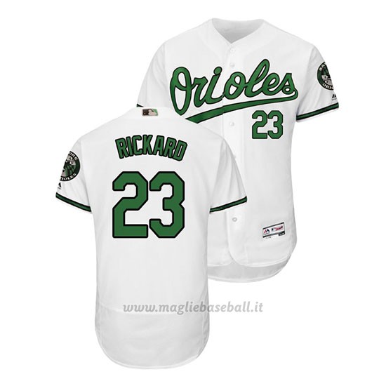 Maglia Baseball Uomo Baltimore Orioles Joey Rickard Throwback Earth Day Bianco